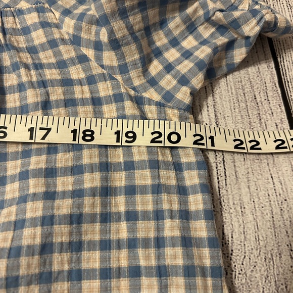 The Nines by Hatch maternity plaid button up puff sleeve top size small - Picture 14 of 16